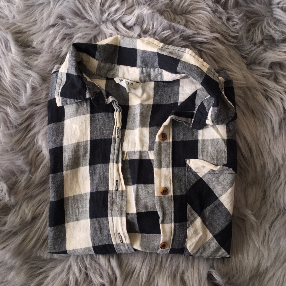 Flannel Cropped Button Up